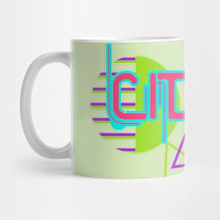 CIDER Retro 80's Style Purple, Aqua, and Lime. No.2 Mug